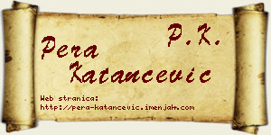 Pera Katančević vizit kartica
